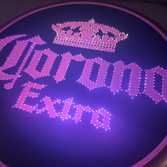 Corona Extra Beer Bottle Cap Wall Light Fiber Optic Gold Blue Vintage 2004 Bar - Picture 8 of 16